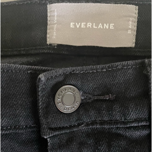 Everlane Ankle High Rise Black Denim Jeans Size 28 - Picture 7 of 7
